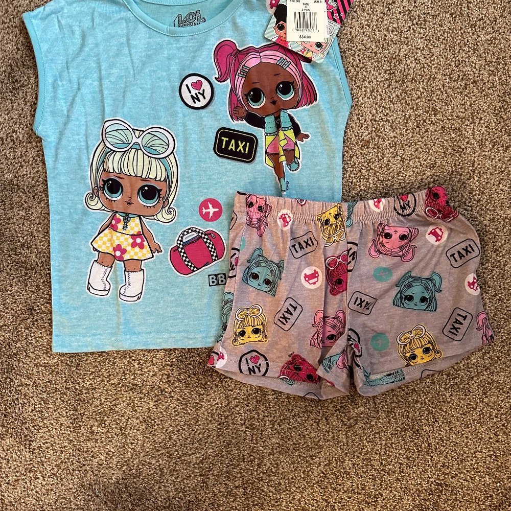 GIRLS L.O.L. SURPRISE  TRAVEL 2 PIECE PAJAMA SET SIZE 6  #K53 - Picture 2 of 2
